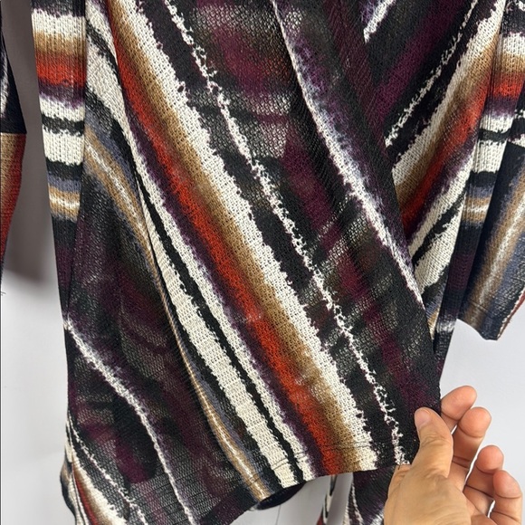 Artex Fashions Vintage Black and Brown Cardigan Sweater Open Front Size Medium - Picture 8 of 12